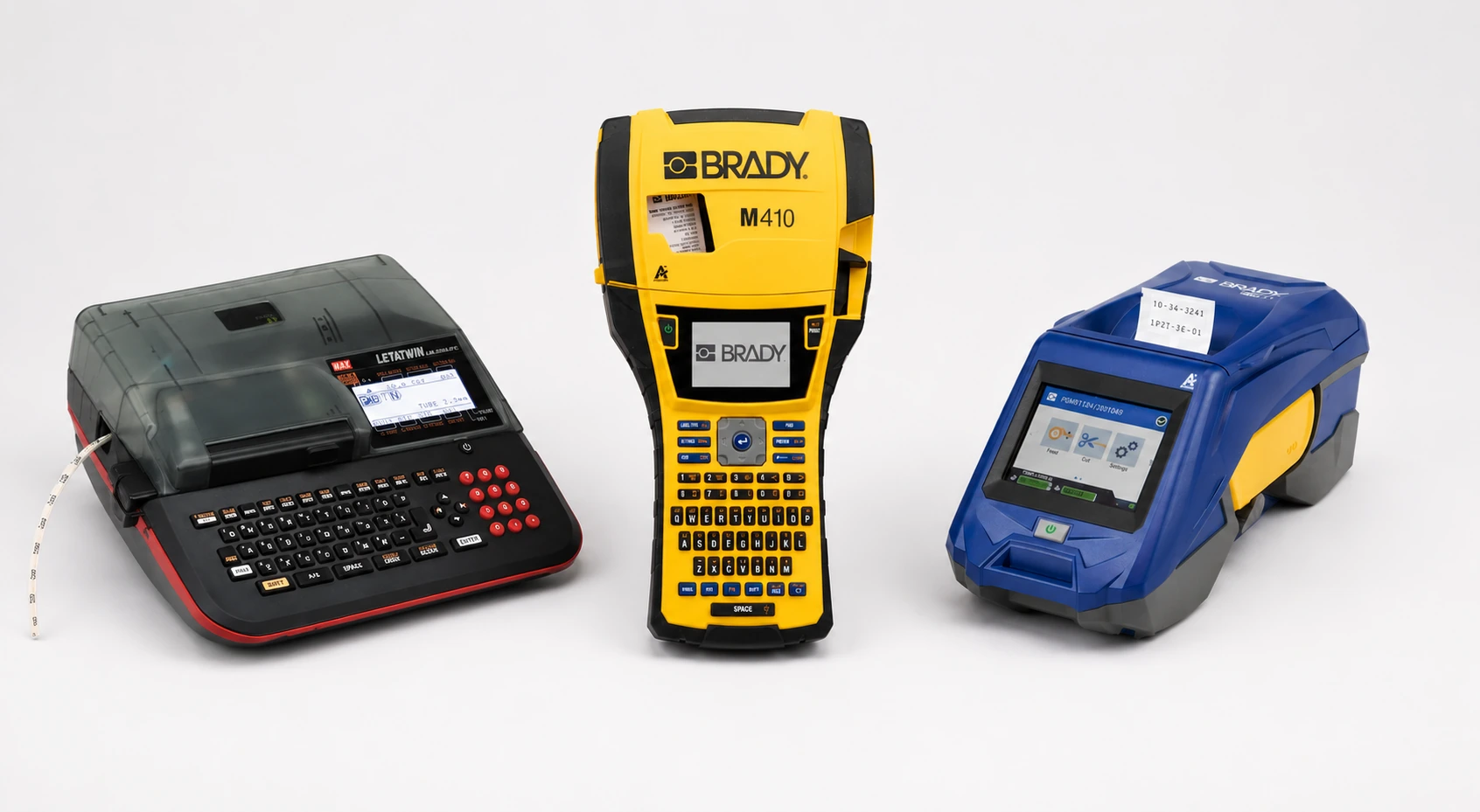Bærbare merkeprintere: MAX Letatwin, Brady M410 og Brady M611