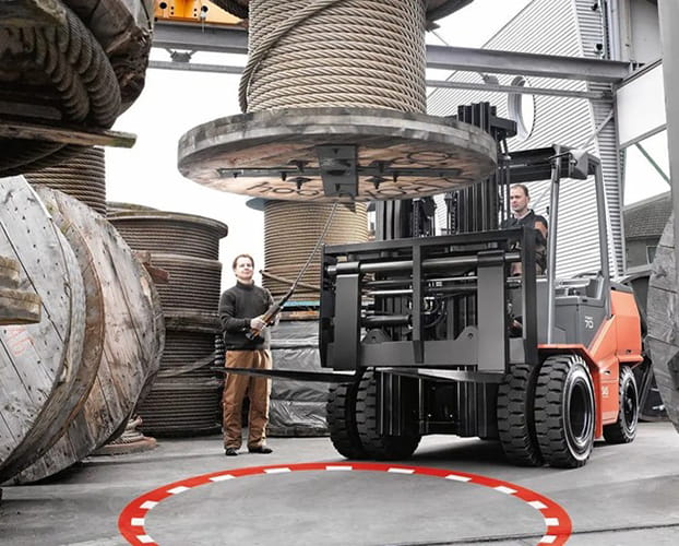 LED-prosjektor for merking av gangbaner og sikkerhetssoner