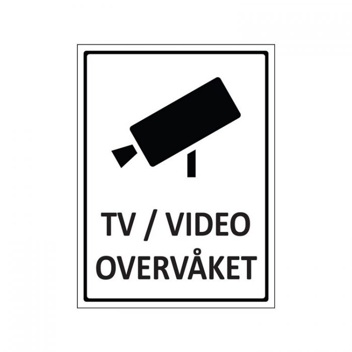Skilt tv/video overvåket : 450080 : BSafe Systems AS